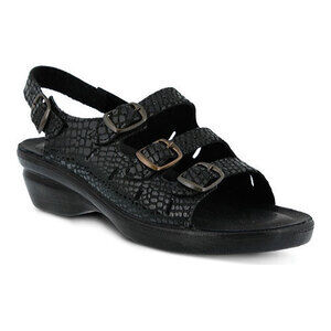 Flexus by Spring Step Womens Adriana, Black Python Leather 6.5-7